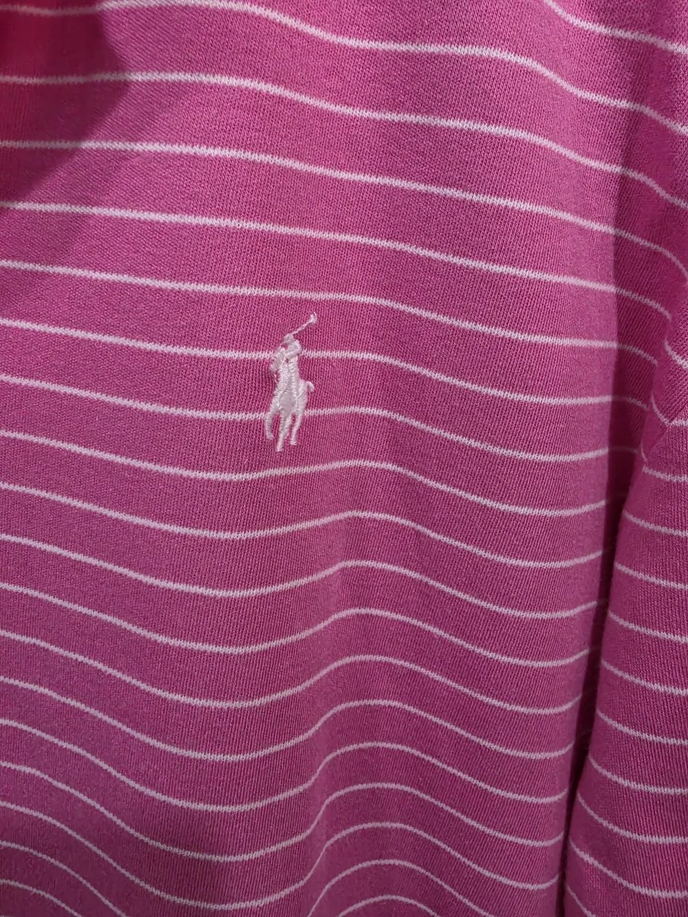 Ralph Lauren Men's  Pink & White Striped Polo Shirt Size XL